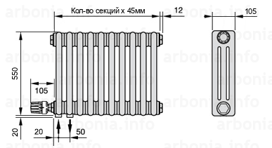 Схема (чертеж) радиатор